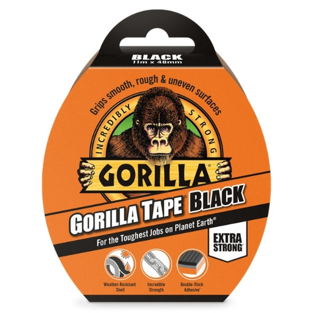 C L Jones. GORILLA TAPE BLACK DOUBLE SIDED 11M