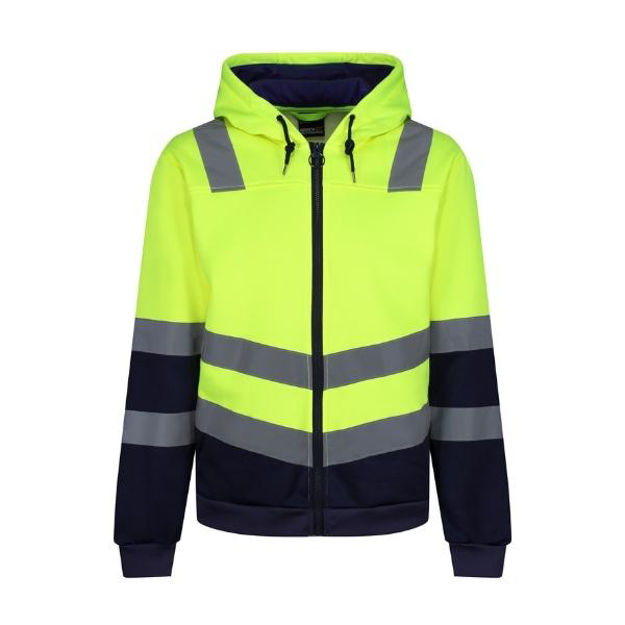 Picture of REGATTA YELLOW/NAVY HI-VIS FULL ZIP HOODIE