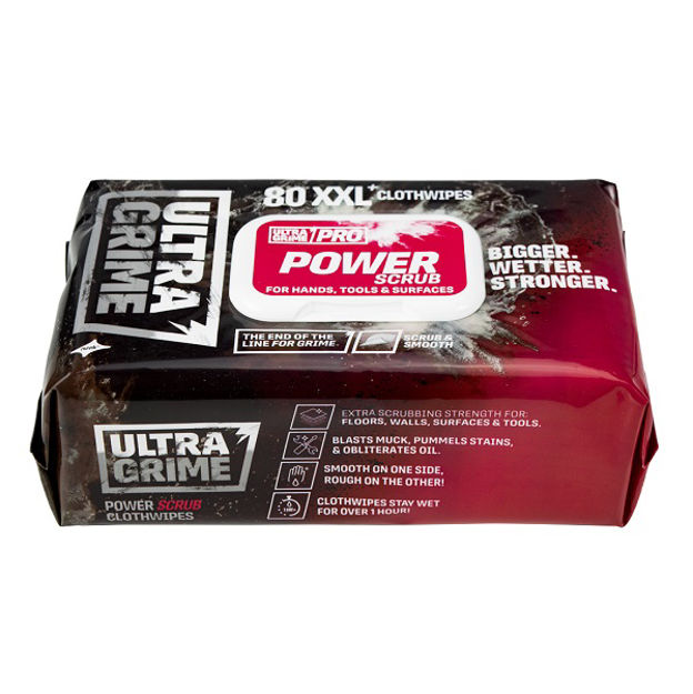 Picture of ULTRAGRIME PRO XXL+ POWER SCRUB CLOTH WIPES (80 PACK)