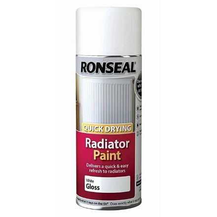 Picture of RONSEAL QD RADIATOR SPRAY PAINT WHITE GLOSS 400ML