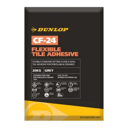 Picture of DUNLOP CF-24 FLEXIBLE TILE ADHESIVE 20KG GREY