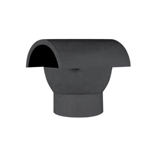 Picture of BLACK CHIMNEY HOOD TOP 190MM