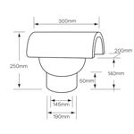 Picture of BLACK CHIMNEY HOOD TOP 190MM