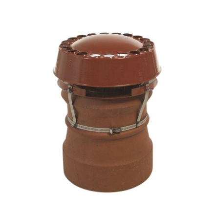 Picture of MAD ANTI DOWNDRAUGHT COWL TERRACOTTA STRAP FIXING UP TO 300MM