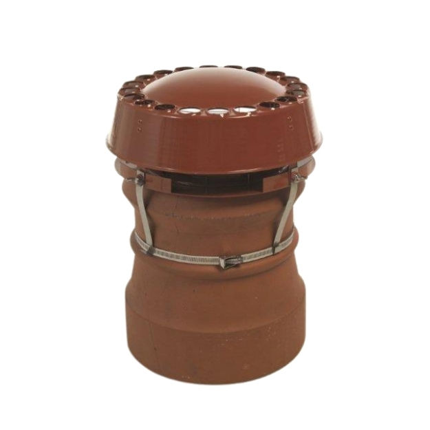 Picture of MAD ANTI DOWNDRAUGHT COWL TERRACOTTA STRAP FIXING UP TO 300MM