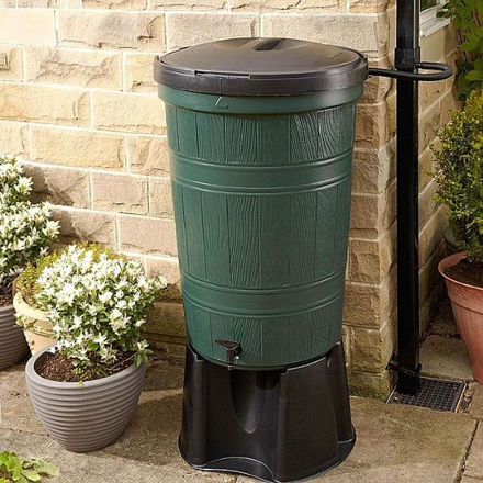 Picture of 200 LTR GARDEN LAKE WATER BUTT KIT INC BUTT, STAND & DIVERTER
