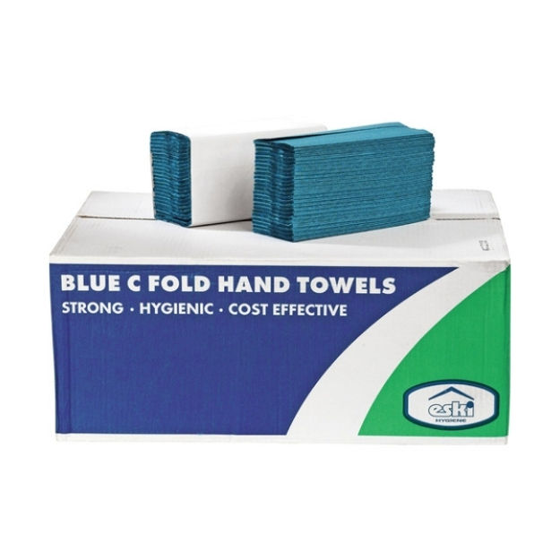 Picture of ESKI BLUE HAND TOWEL C-FOLD 192 SHEETS