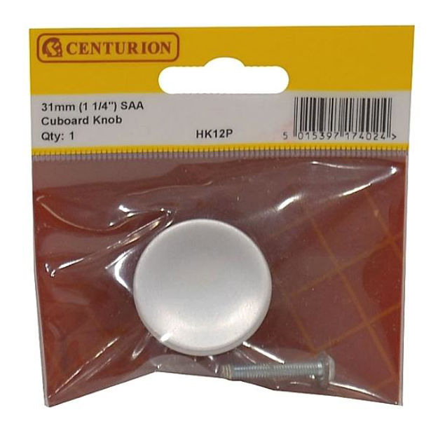 Picture of CUPBOARD KNOB SATIN ANODISED ALUMINIUM 31MM
