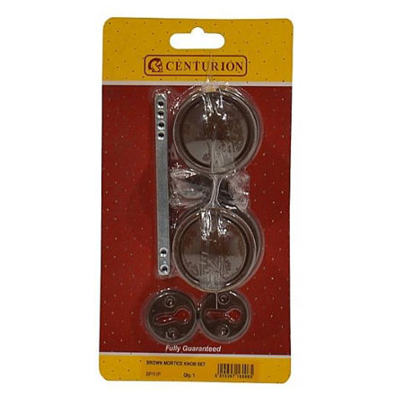 Picture of BROWN PLASTIC RIM MORTICE KNOB SET 45MM