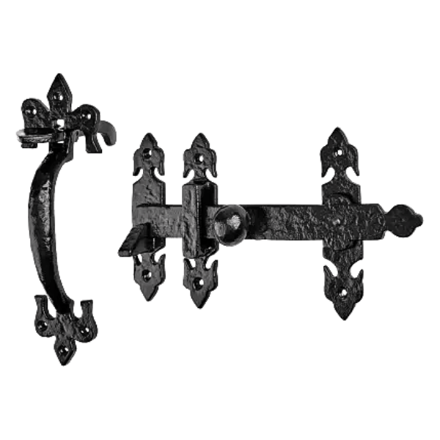 Picture of ANTIQUE BLACK FLEUR DL THUMB LATCH