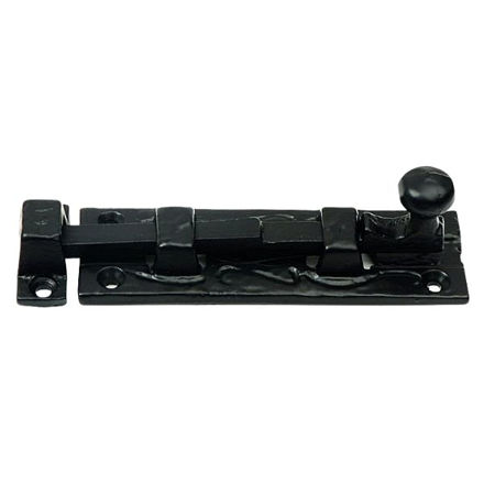 Picture of ANTIQUE BLACK 100MM PLAIN KNOB STRAIGHT SLIDE BOLT