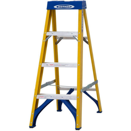 Picture of WERNER FIBREGLASS STEP LADDER 4 TREAD