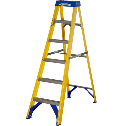 Picture of WERNER FIBREGLASS STEP LADDER 6 TREAD