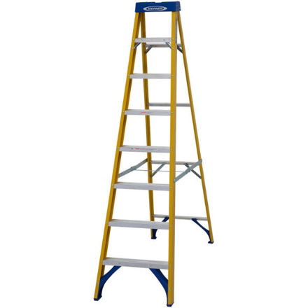 Picture of WERNER FIBREGLASS STEP LADDER 8 TREAD
