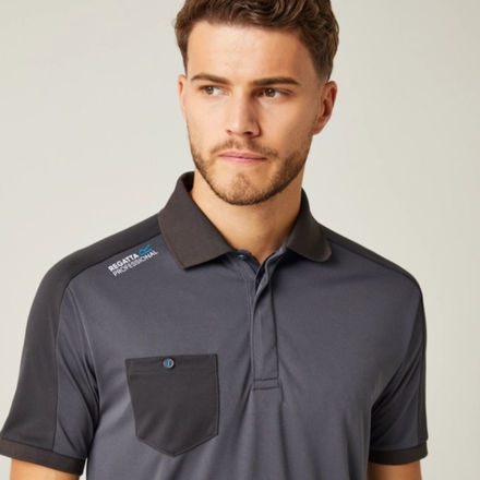 Picture of REGATTA TT OFFENSIVE WICKING POLO SEAL GREY