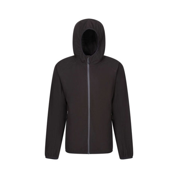 Picture of REGATTA NAVIGATE FULL ZIP HOODED FLEECE BLACK/SEAL GREY