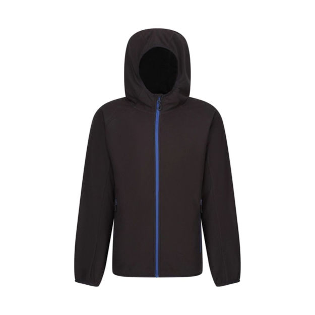 Picture of REGATTA NAVIGATE FULL ZIP HOODED FLEECE BLACK/NEW ROYAL
