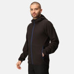 Picture of REGATTA NAVIGATE FULL ZIP HOODED FLEECE BLACK/NEW ROYAL