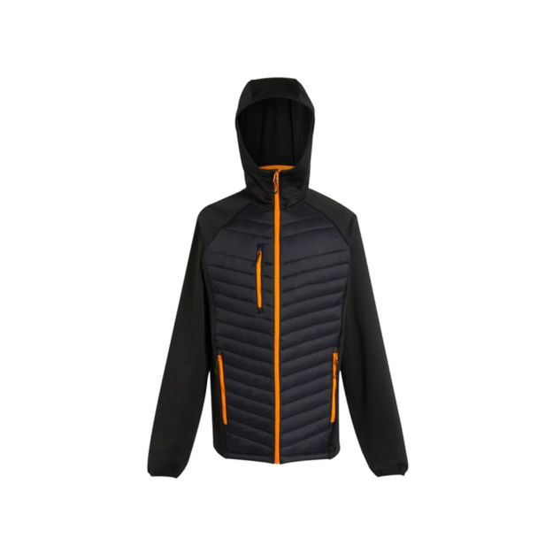 Picture of REGATTA NAVIGATE HYBRID JACKET BLACK/ORANGE