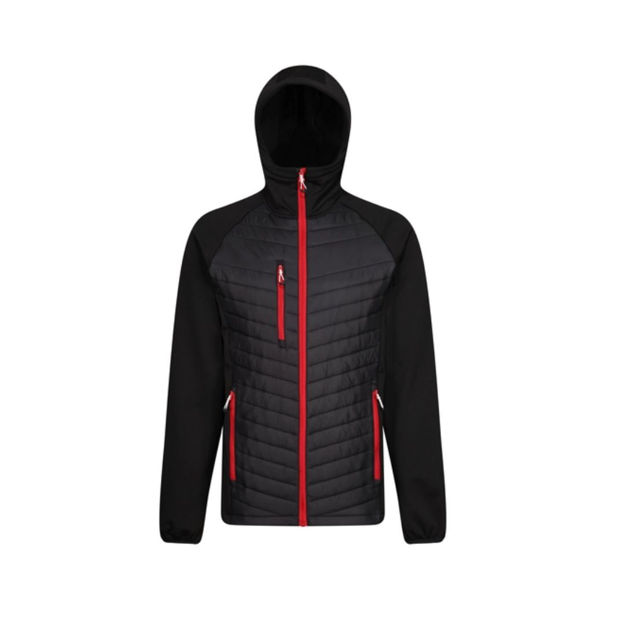 Picture of REGATTA NAVIGATE HYBRID JACKET BLACK/RED