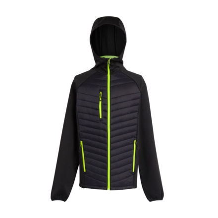 Picture of REGATTA NAVIGATE HYBRID JACKET BLACK/LIMEGREEN