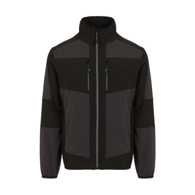 Picture of REGATTA E-VOLVE UNISEX SOFTSHELL HYBRID JACKET ASH/BLACK